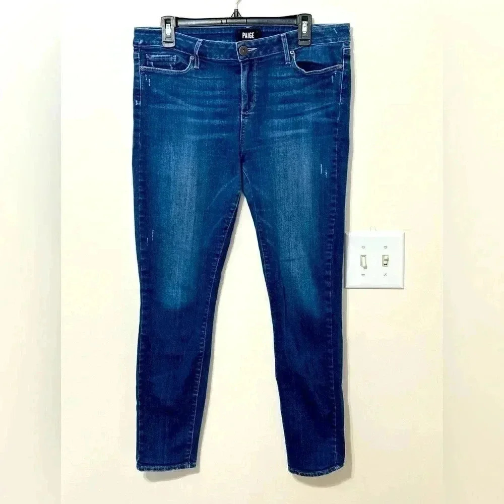 PAIGE Women's Ankle & Cropped Jeans - Dark Blue